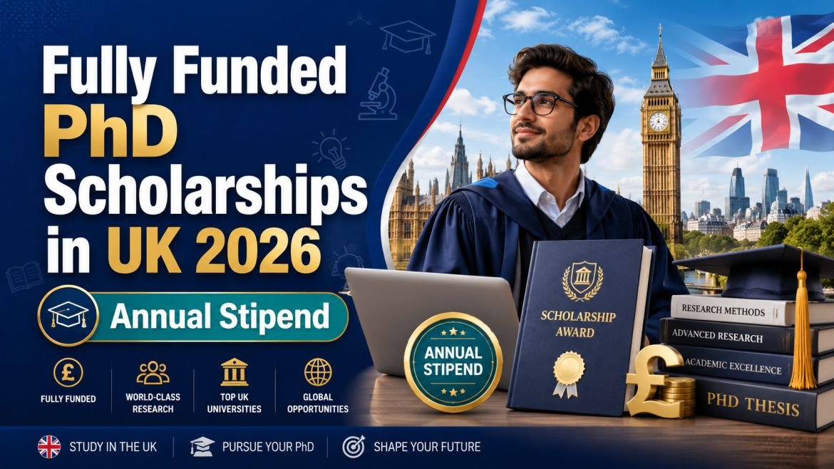 Fully Funded PhD Scholarships in UK 2026 (Annual Stipend)